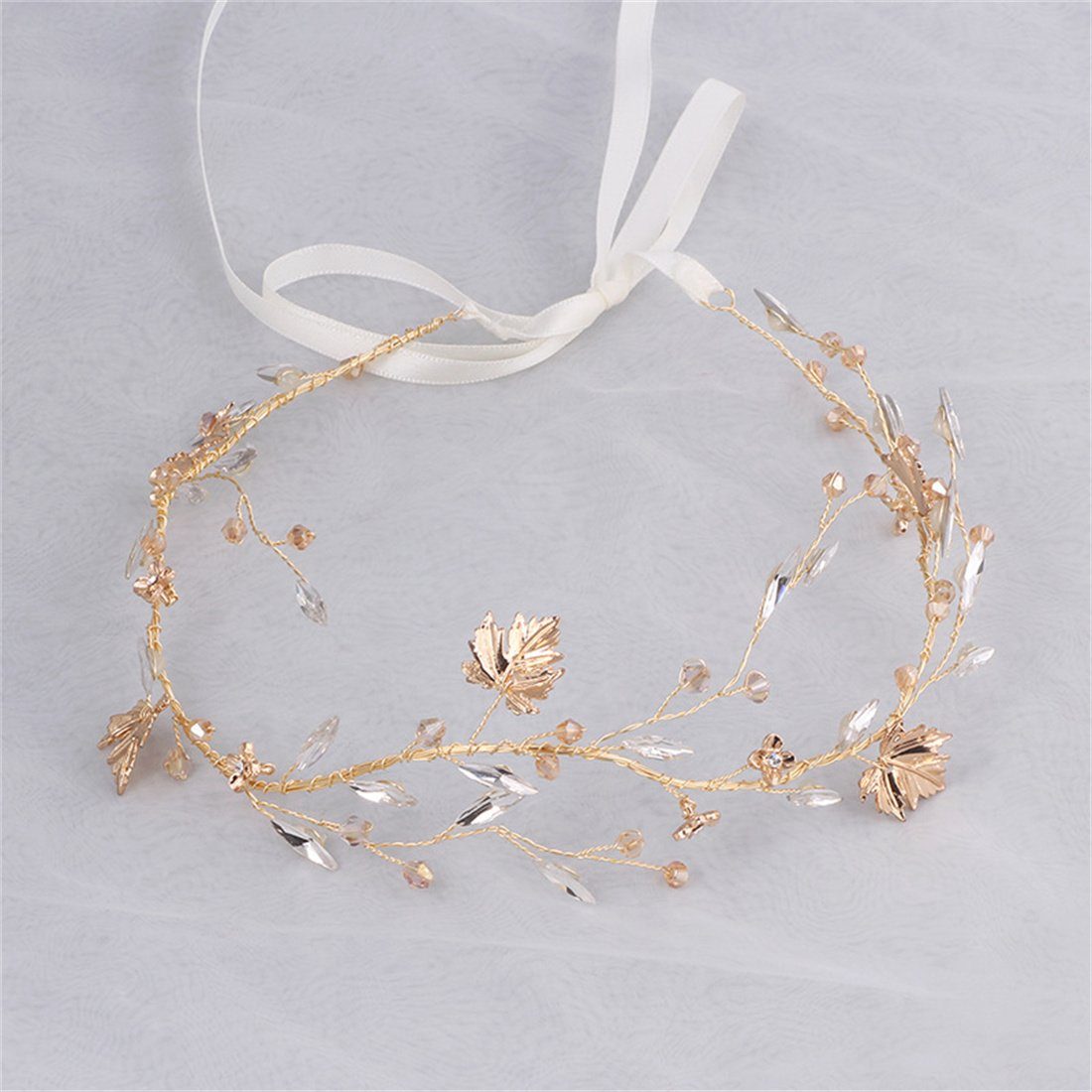 DÖRÖY Diadem Damen-Kristall-Haarband Kopfschmuck, Accessoire Braut Hochzeit