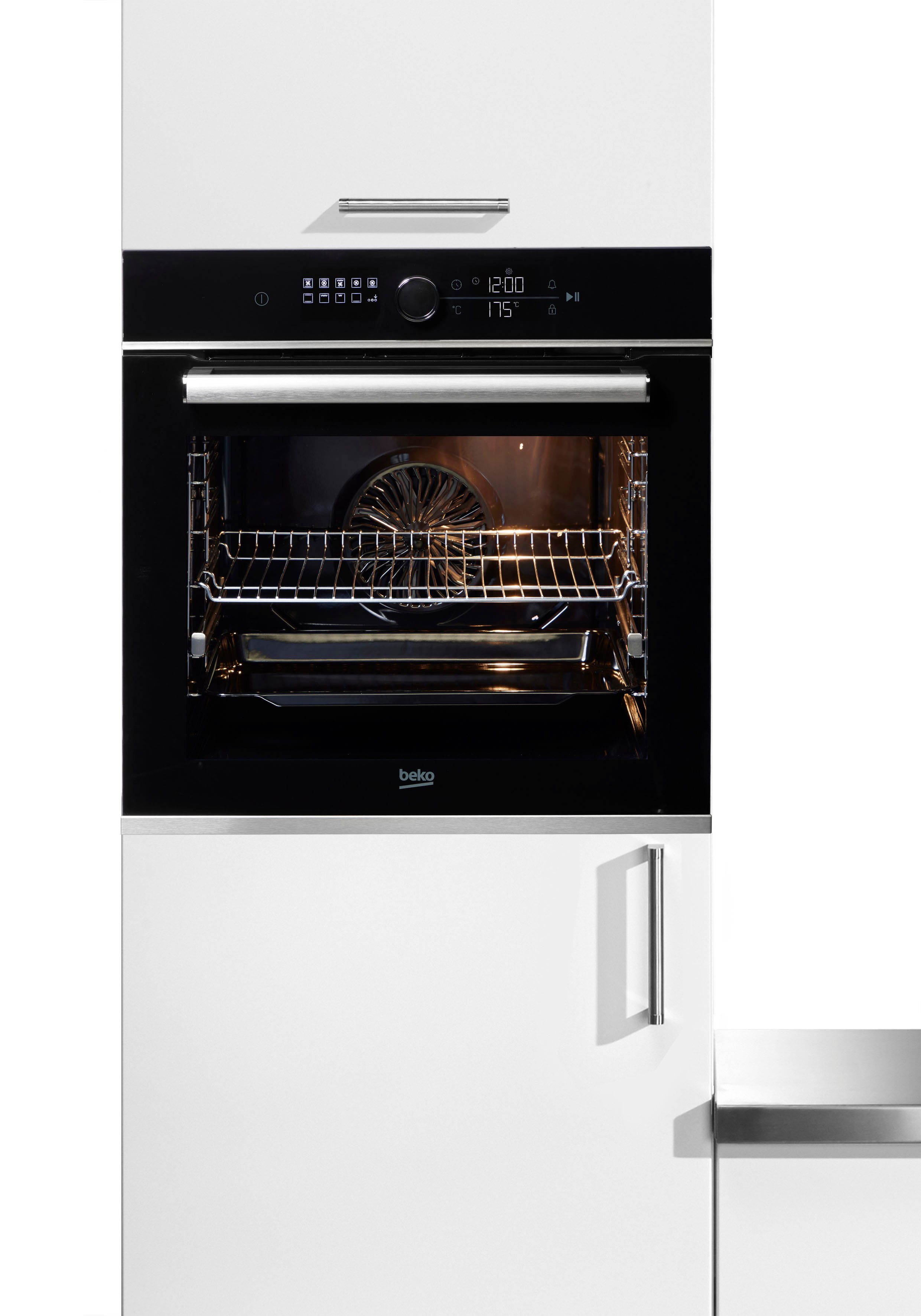 BEKO Einbaubackofen BBIM13400XPSE, mit 1-fach-Teleskopauszug, Pyrolyse-Selbstreinigung