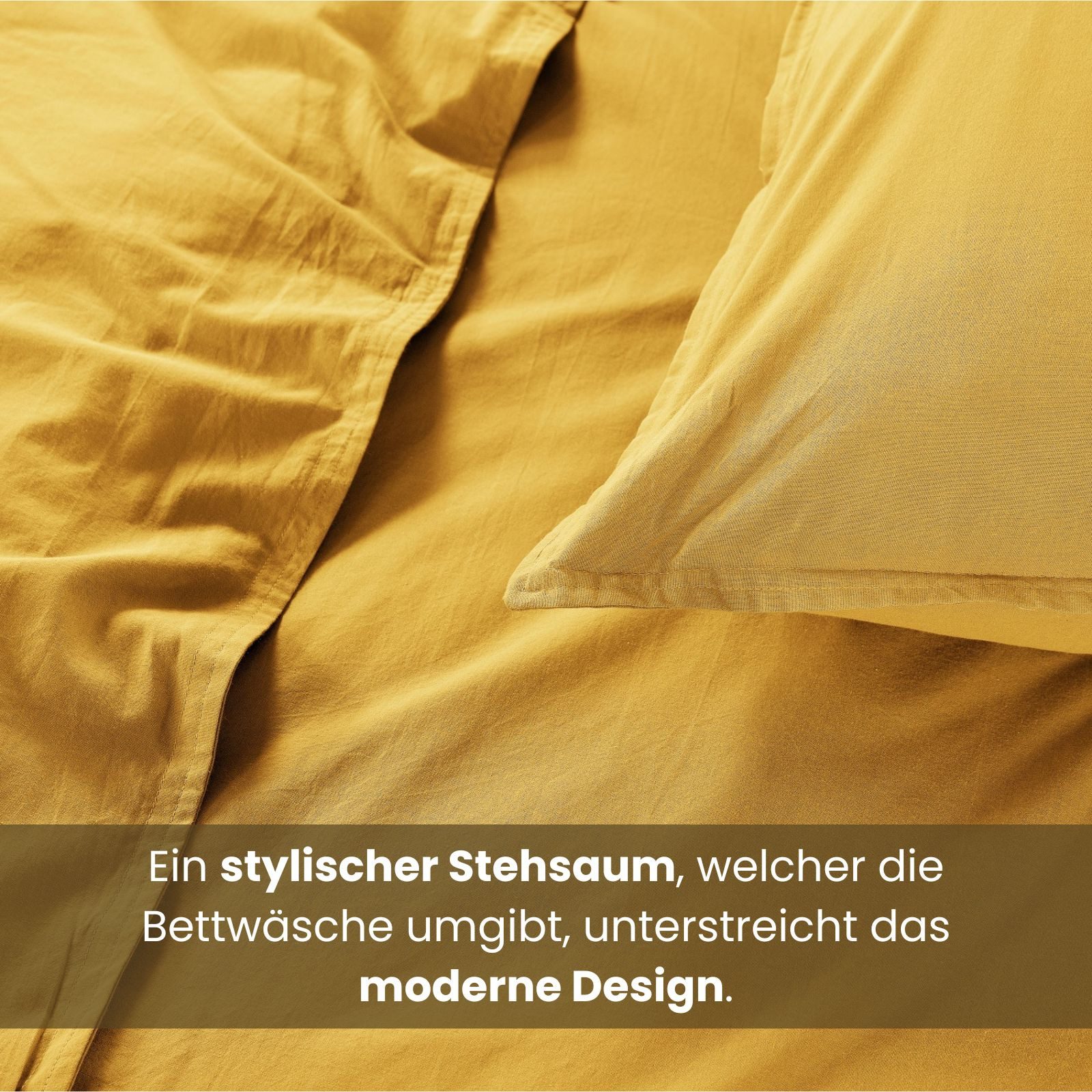 wometo Bettwäsche Stone Washed 135x200 Renforcé, Baumwolle, 2 teilig, OEKO-TEX®, 100% Baumwolle, Bettwäsche im Knitterlook mit Stehsaum – Bild 3 von 5