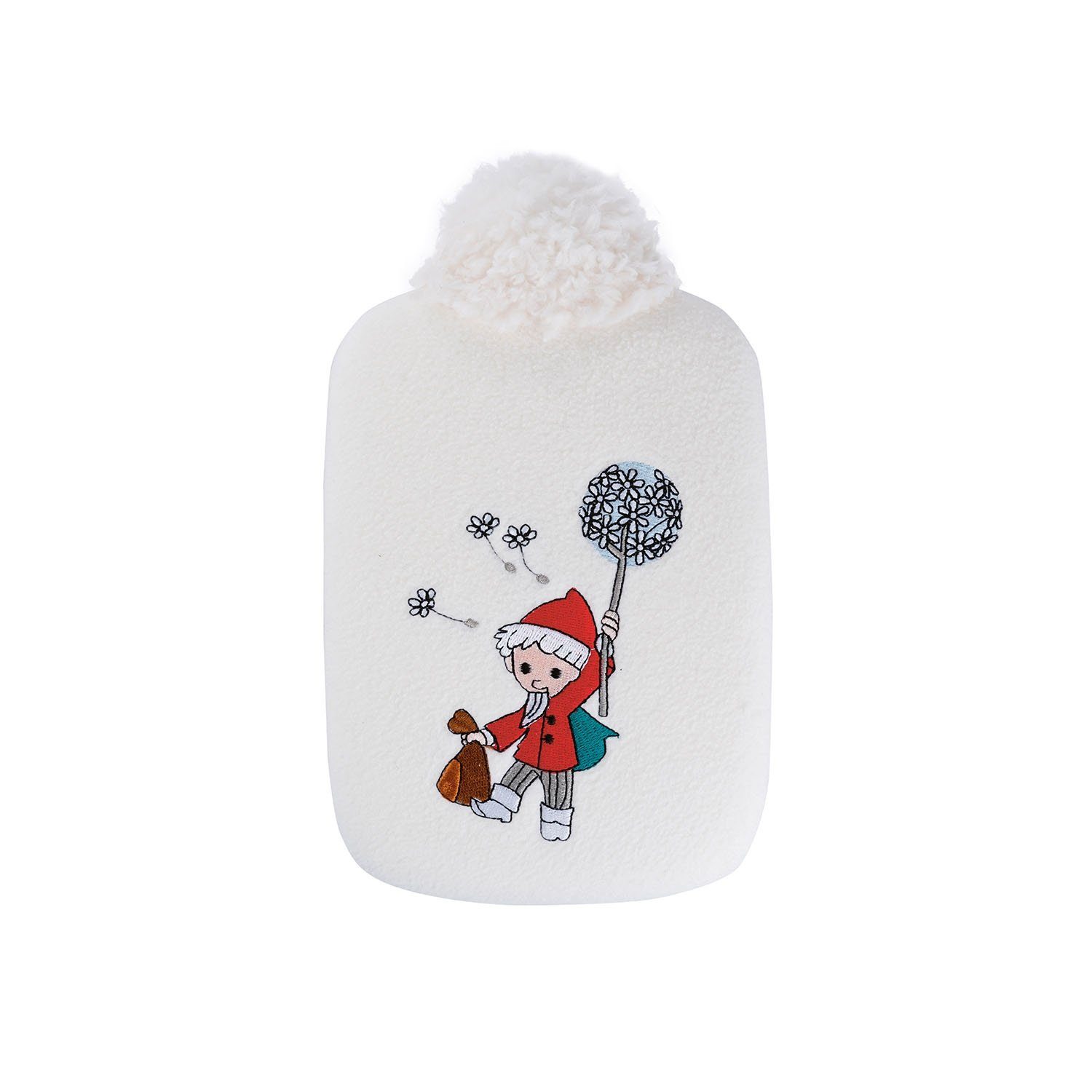Hugo Frosch Wärmflasche - Kinder Öko-Wärmflasche 0,8 l mit Soft-Fleecebezug Sandmännchen weiß, Made in Germany