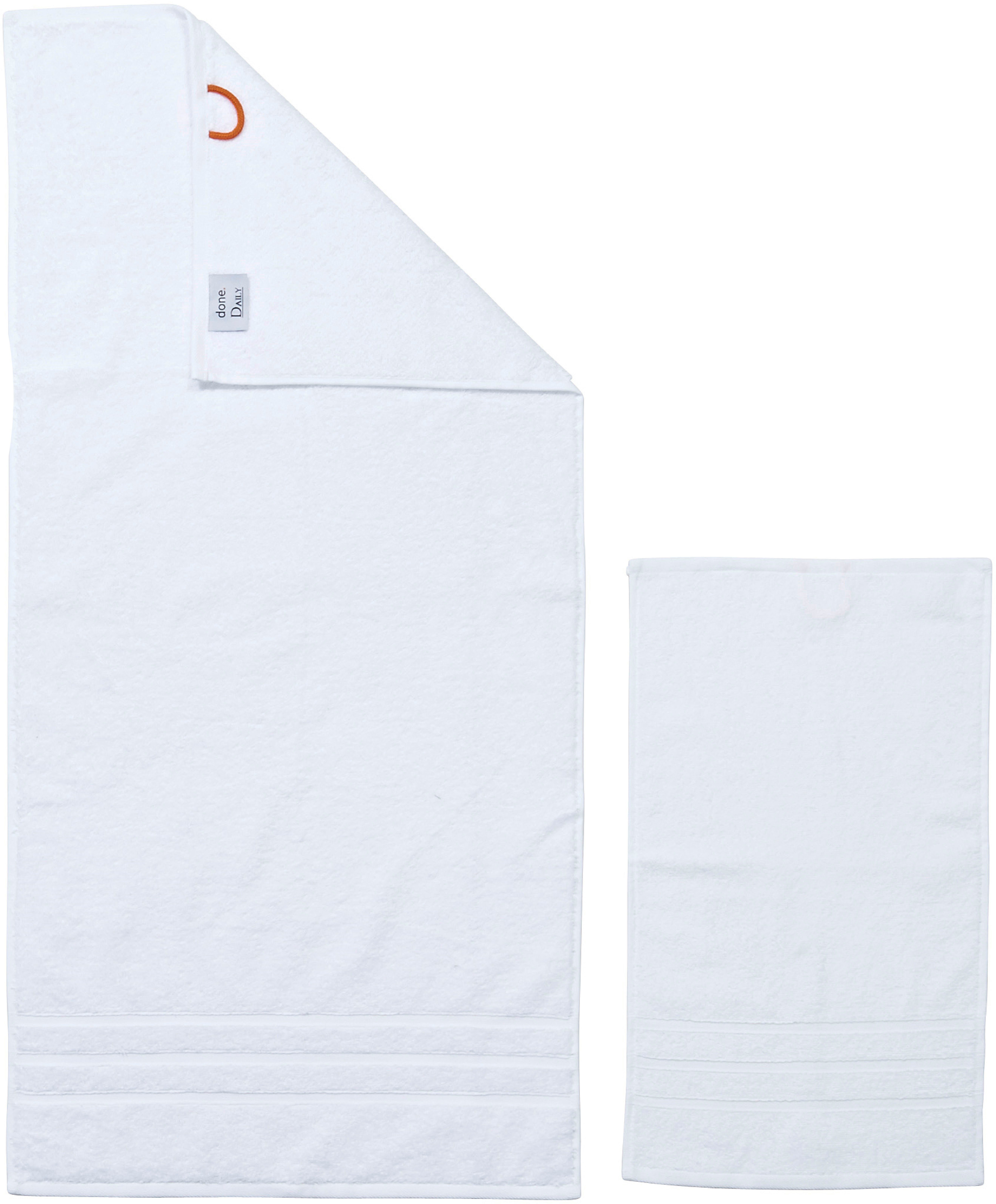 done.® Handtuch Set Daily Handtücher, & 2x 2x 4-tlg), weiß Uni, Walkfrottier, (Set, Gästehandtücher Uni-Farben