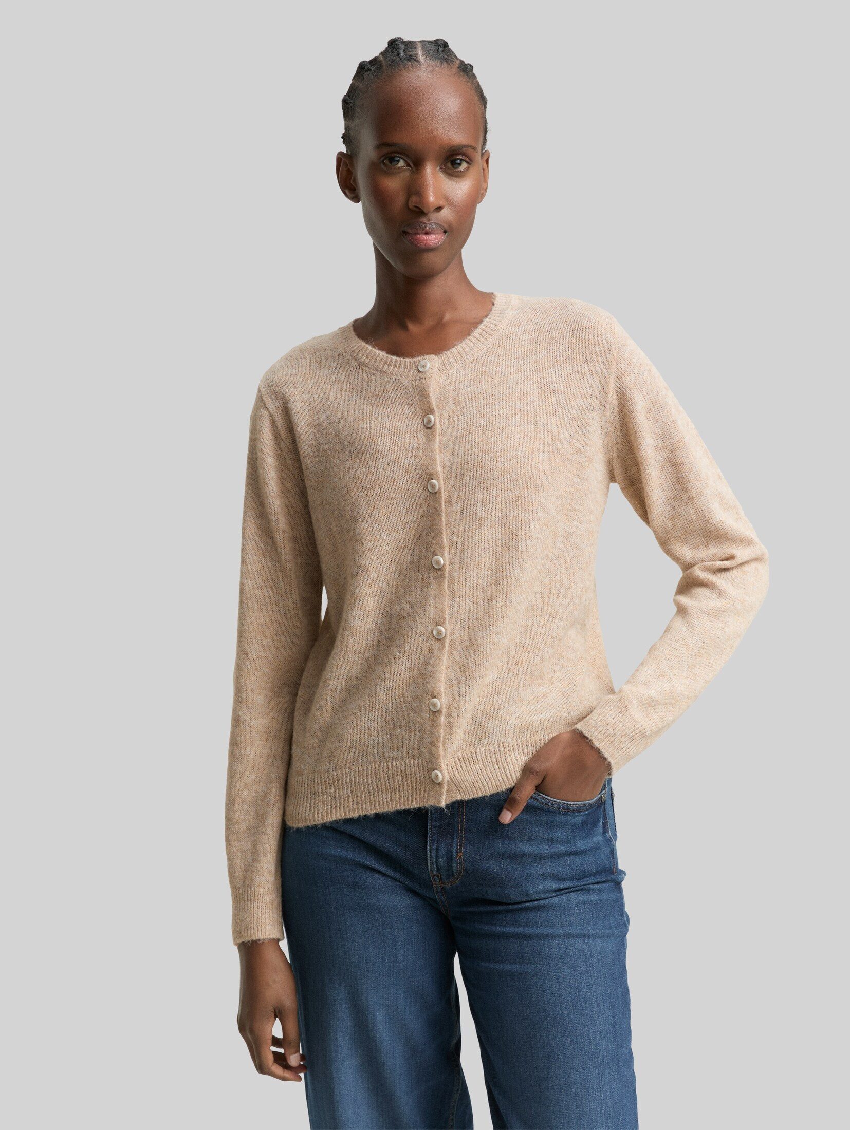 TOM TAILOR Denim Cardigan Pullover & Strickjacken Cardigan mit Rundhalsausschnitt