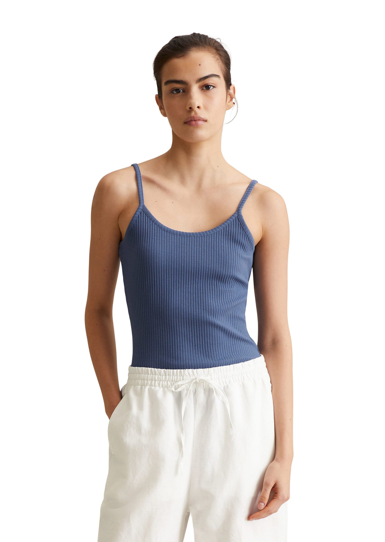 Marc O'Polo DENIM T-Shirt aus Rippjersey günstig online kaufen
