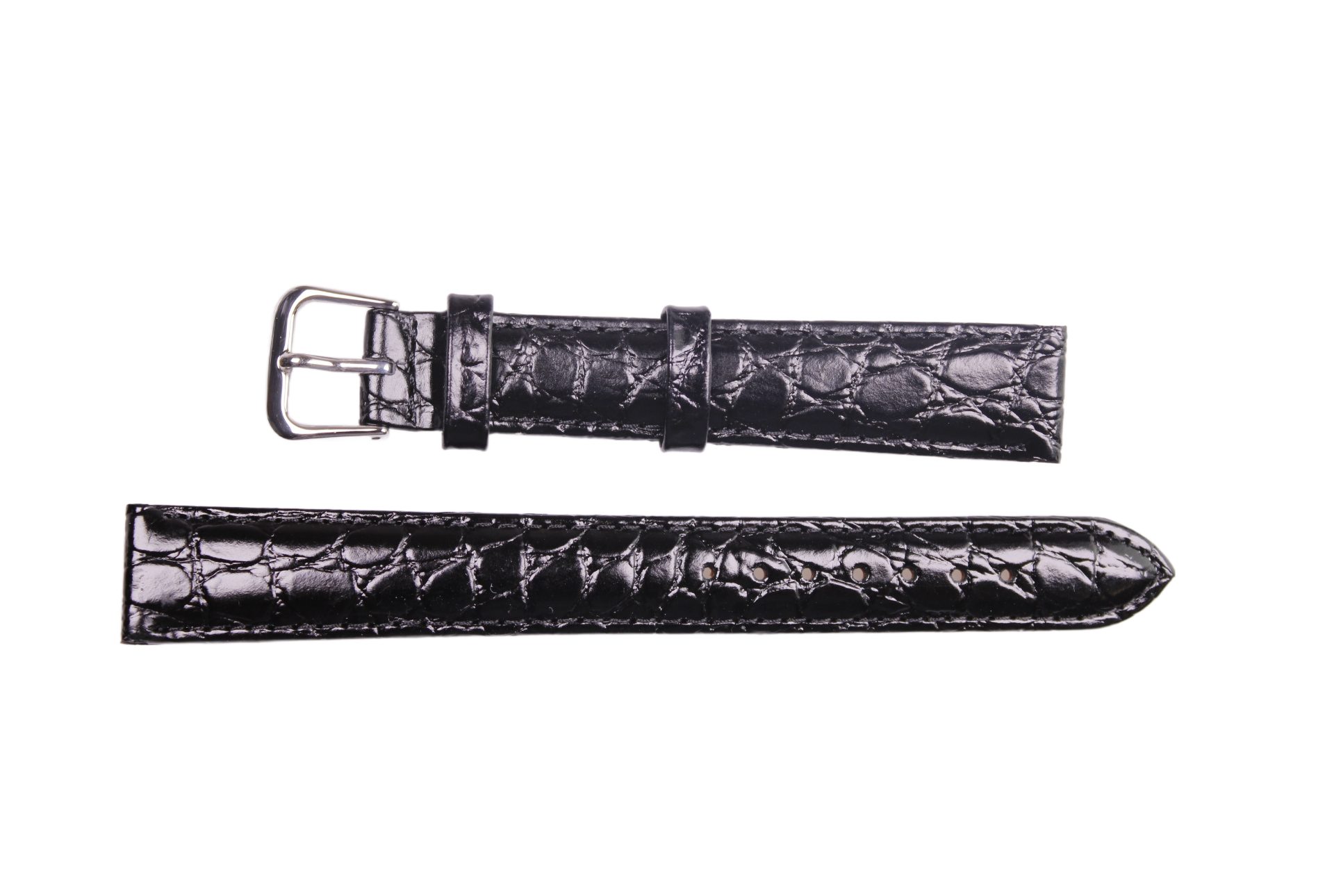 Eichmüller Uhrenring Uhrenband aus Leder in Schwarz 16 mm, (2-tlg), Echt Leder