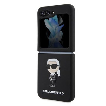 KARL LAGERFELD Handyhülle Case für Galaxy Z Flip 5 Silikon schwarz 6,7 Zoll, Kantenschutz