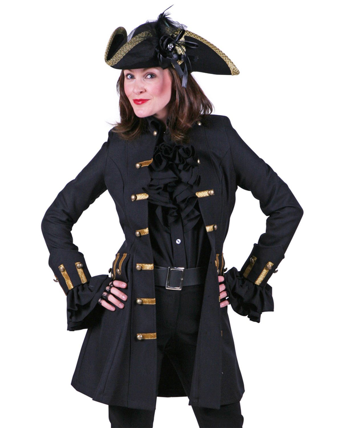 thetru Kostüm Piratin Jacke 'Jane Alday' Kostüm für Damen, Schw günstig online kaufen