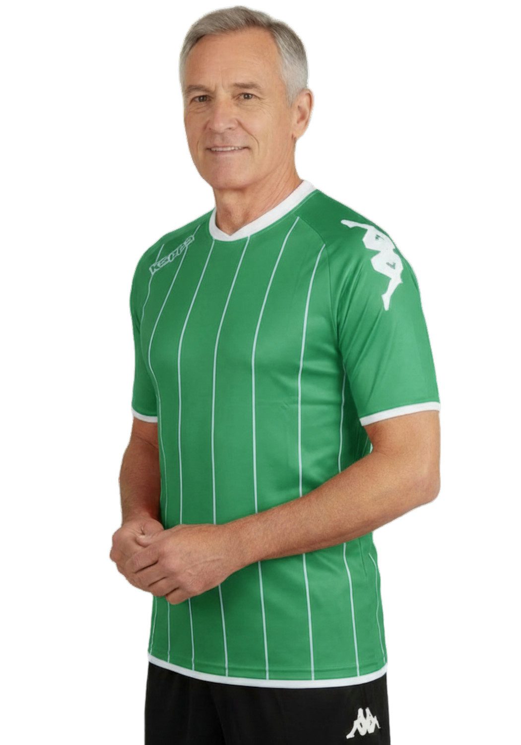 Kappa Fußballtrikot Arezzo Trikot Sportshirt mit Längsstreifen und Kontrasteinfassungen