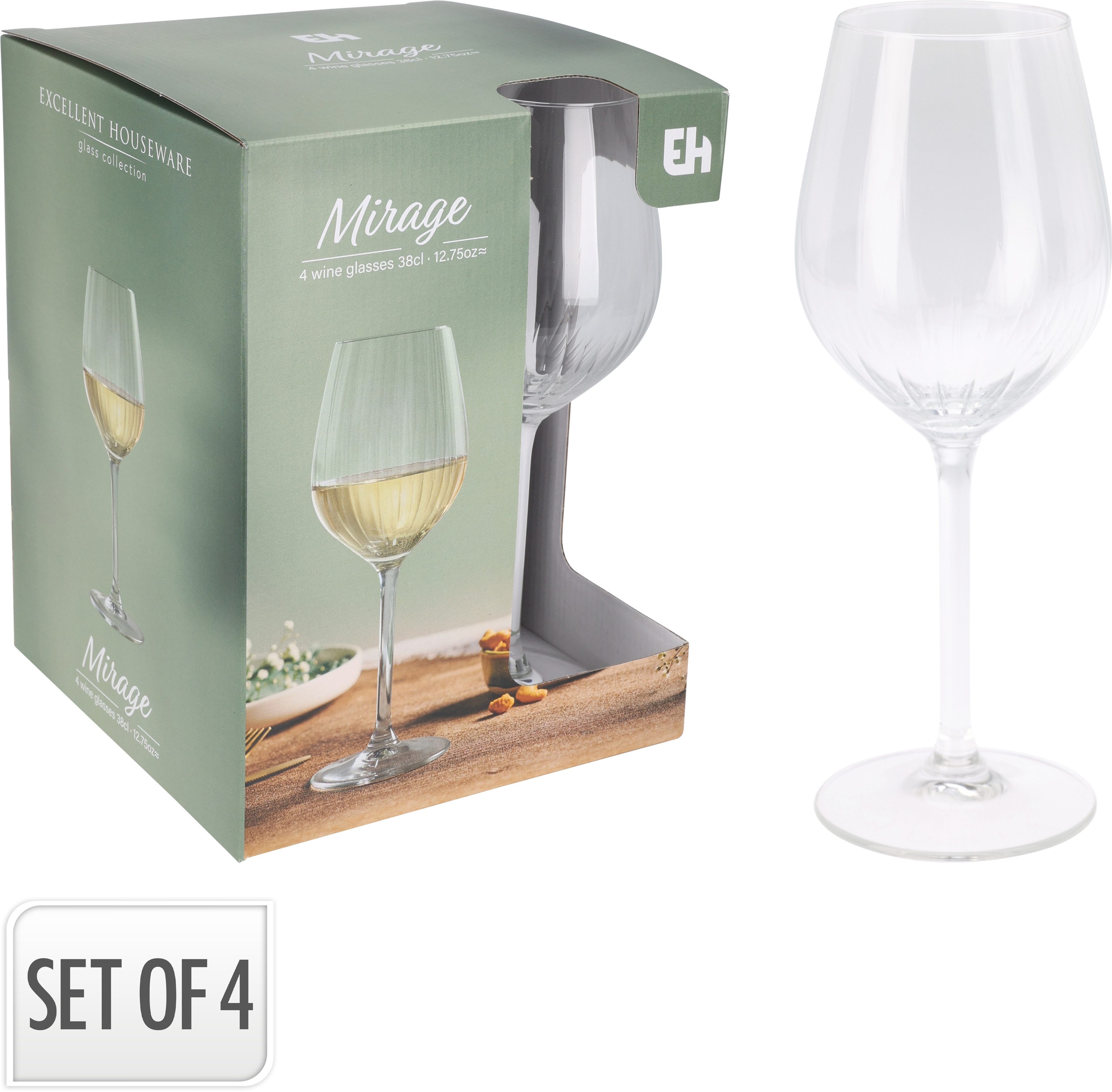Koopman Glas Weißweinglas 4tlg. Set KITCHEN, Glas