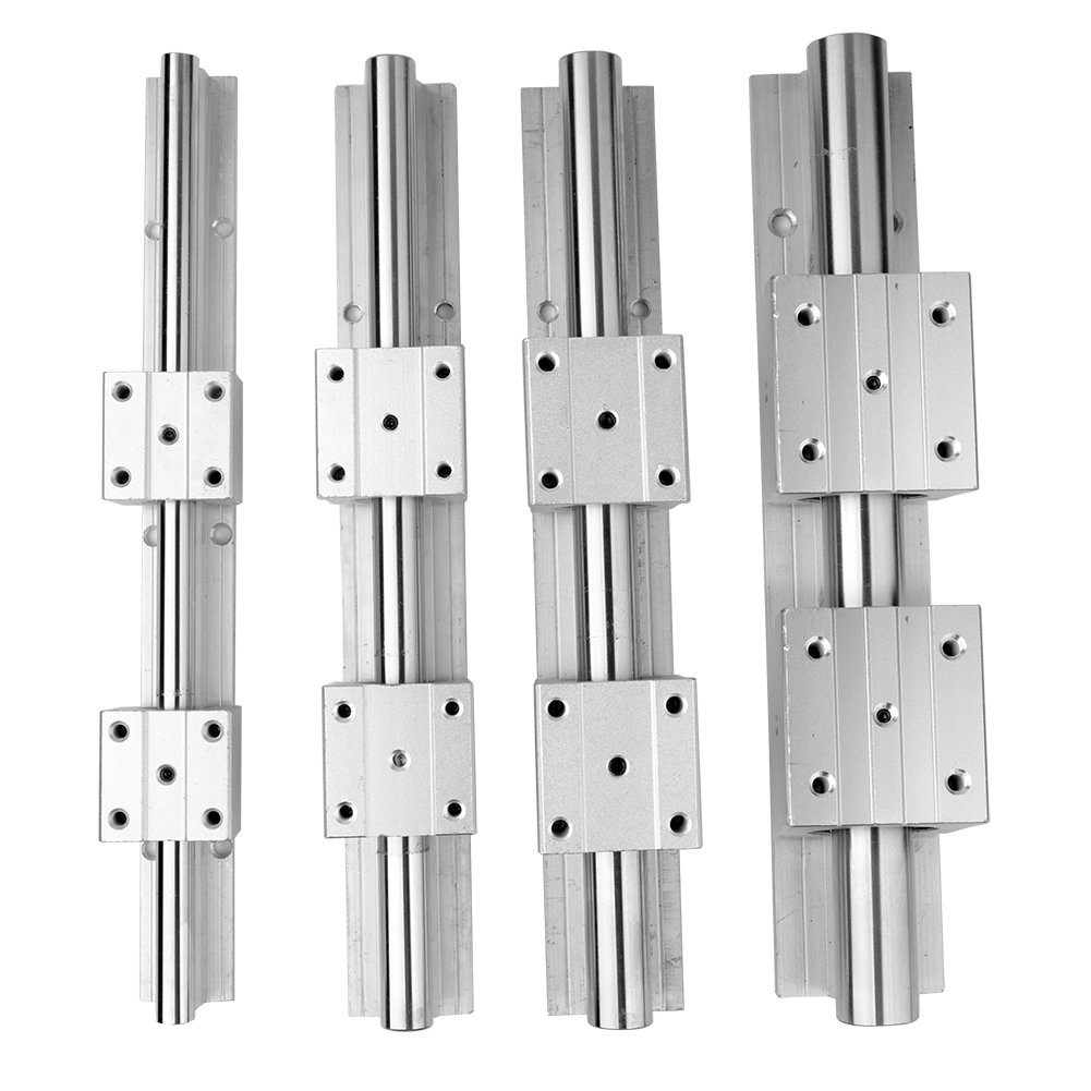 euroharry 3D-Drucker 2 Stück Linearführung Gleitschiene Welle 4 x Lagerblock 3D Drucker CNC