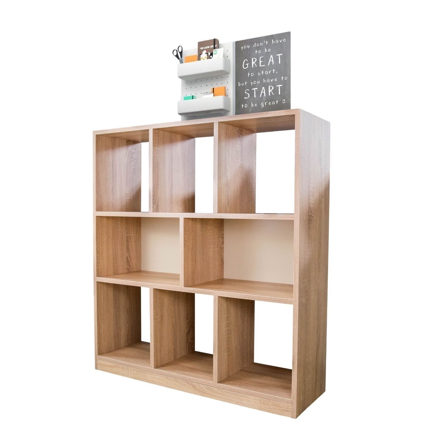 Coemo Standregal SPLIT, Natur Standregal 98x30x106 cm 8 Fächer MDF Raumteiler kombinierbar
