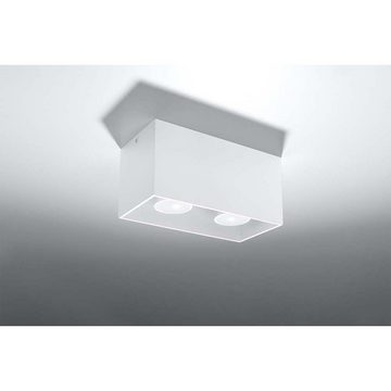 etc-shop Deckenstrahler, Deckenleuchte Deckenlampe ALU Weiß 2-flammig H 20 cm Wohnzimmer