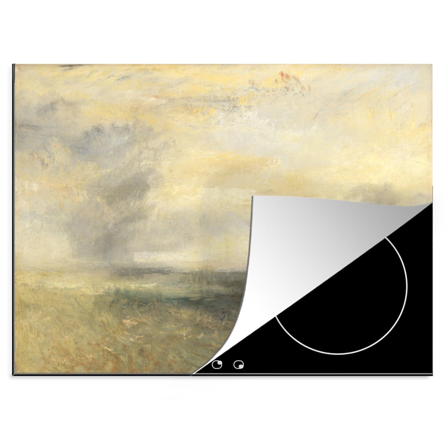 MuchoWow Herdblende-/Abdeckplatte Margate Form the Sea - Gemälde von Joseph Mallard William Turner, Vinyl, (1 tlg), 70x52 cm, Mobile Arbeitsfläche nutzbar, Ceranfeldabdeckung