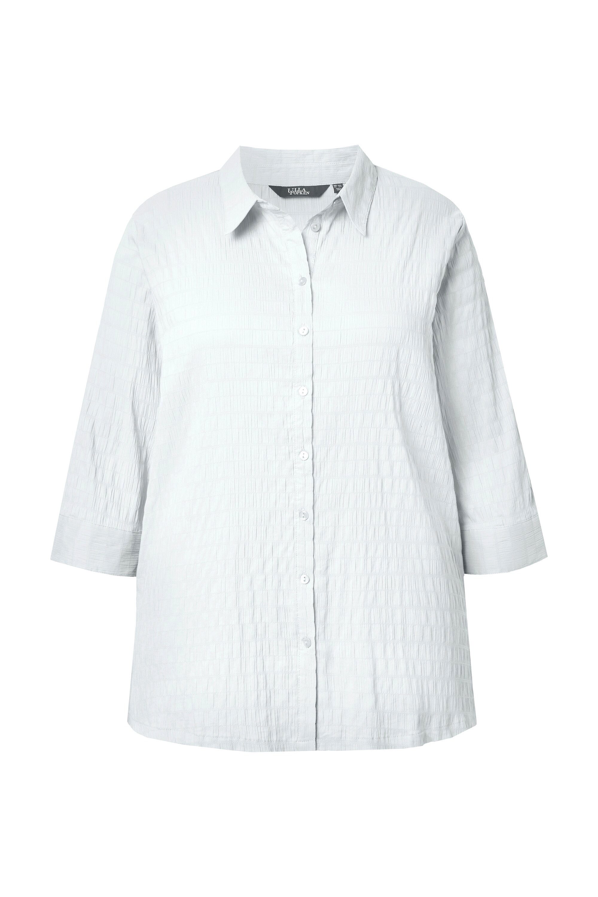 Ulla Popken Hemdbluse Bluse Bubble-Qualität Hemdkragen 3/4-Arm günstig online kaufen