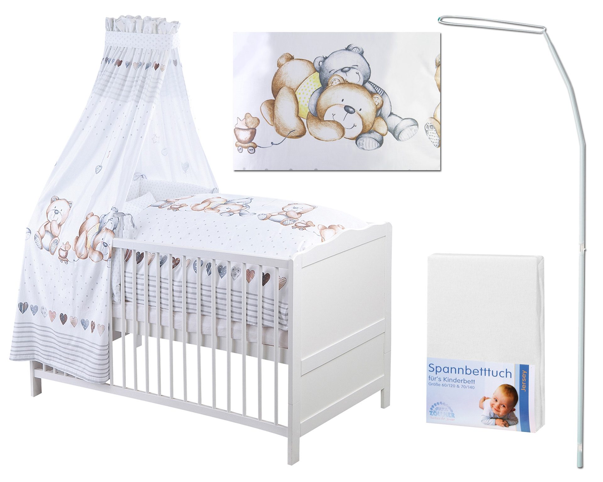 Baby Bettwäsche Bettset Klassik 3tlg 100x135 für Kinderbett 70x140 Design 8