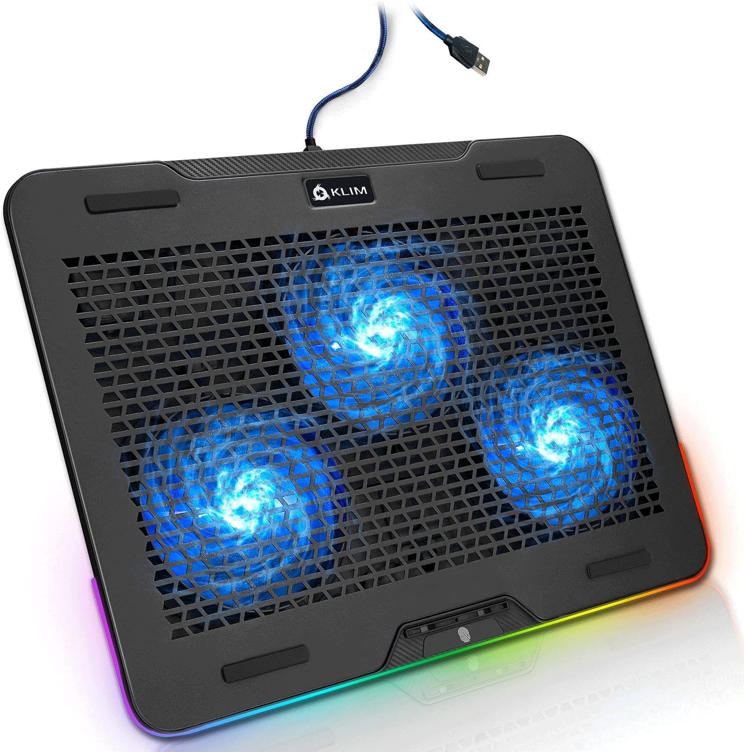 KLIM Notebook-Kühler Aurora blue, Laptop-RGB-Kühler- 11 bis 17 Zoll +  Laptop-Gaming-Kühlung