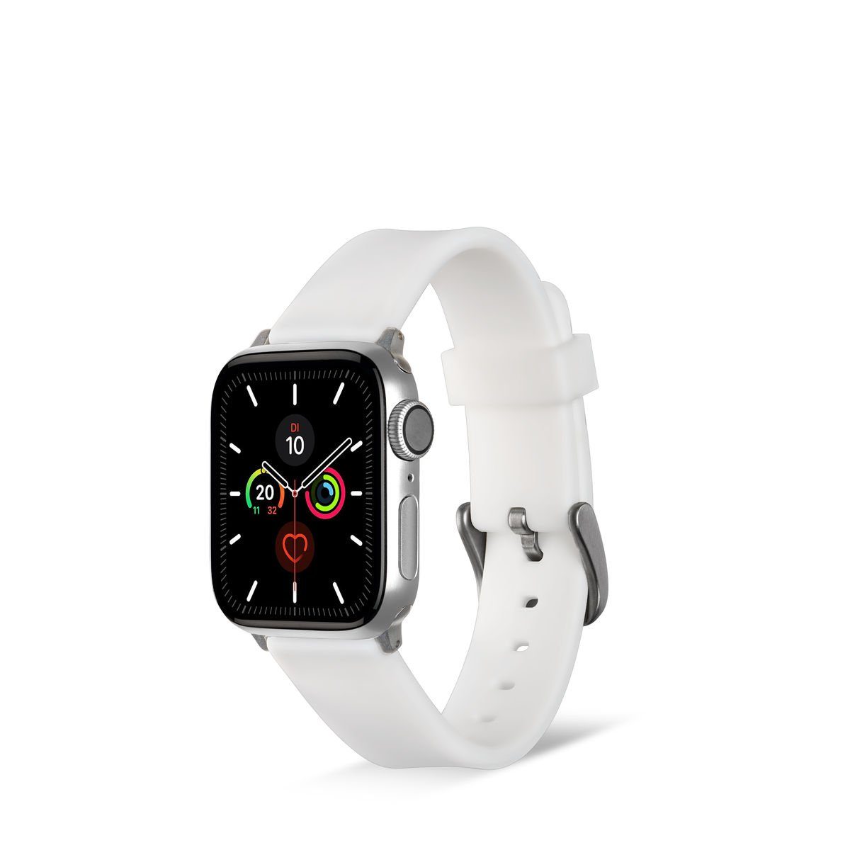 Artwizz Smartwatch-Armband WatchBand Silicone, Silikon Armband mit Adapter, Weiß, Apple Watch 9-7 (41mm), 6-4 & SE (40mm), 3-1 (38mm)