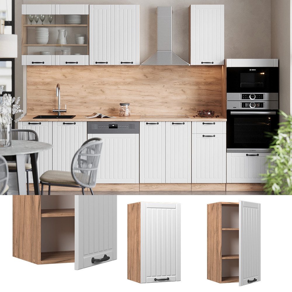 Vicco Hängeschrank Fame-Line, Weiß Landhaus/Goldkraft Eiche, günstig online kaufen