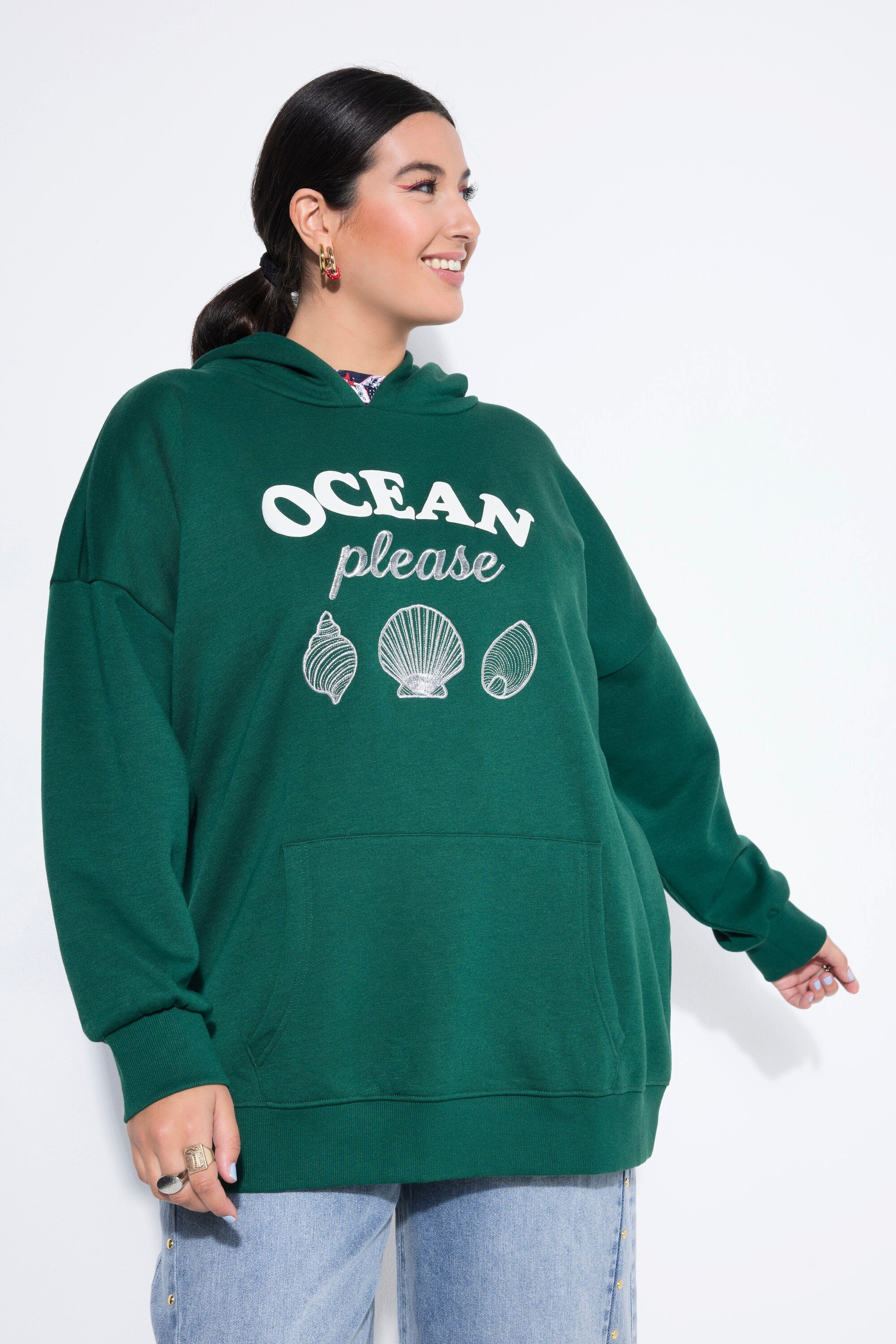 Studio Untold Sweatshirt Hoodie oversized Statement Print Stick Kapuze