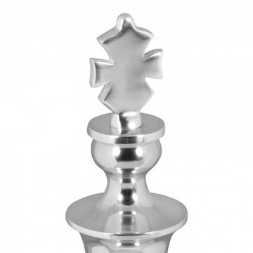 KADIMA DESIGN Dekofigur 70 cm Schachfigur aus Aluminium, stilvolle silberne Deko, Aluminium