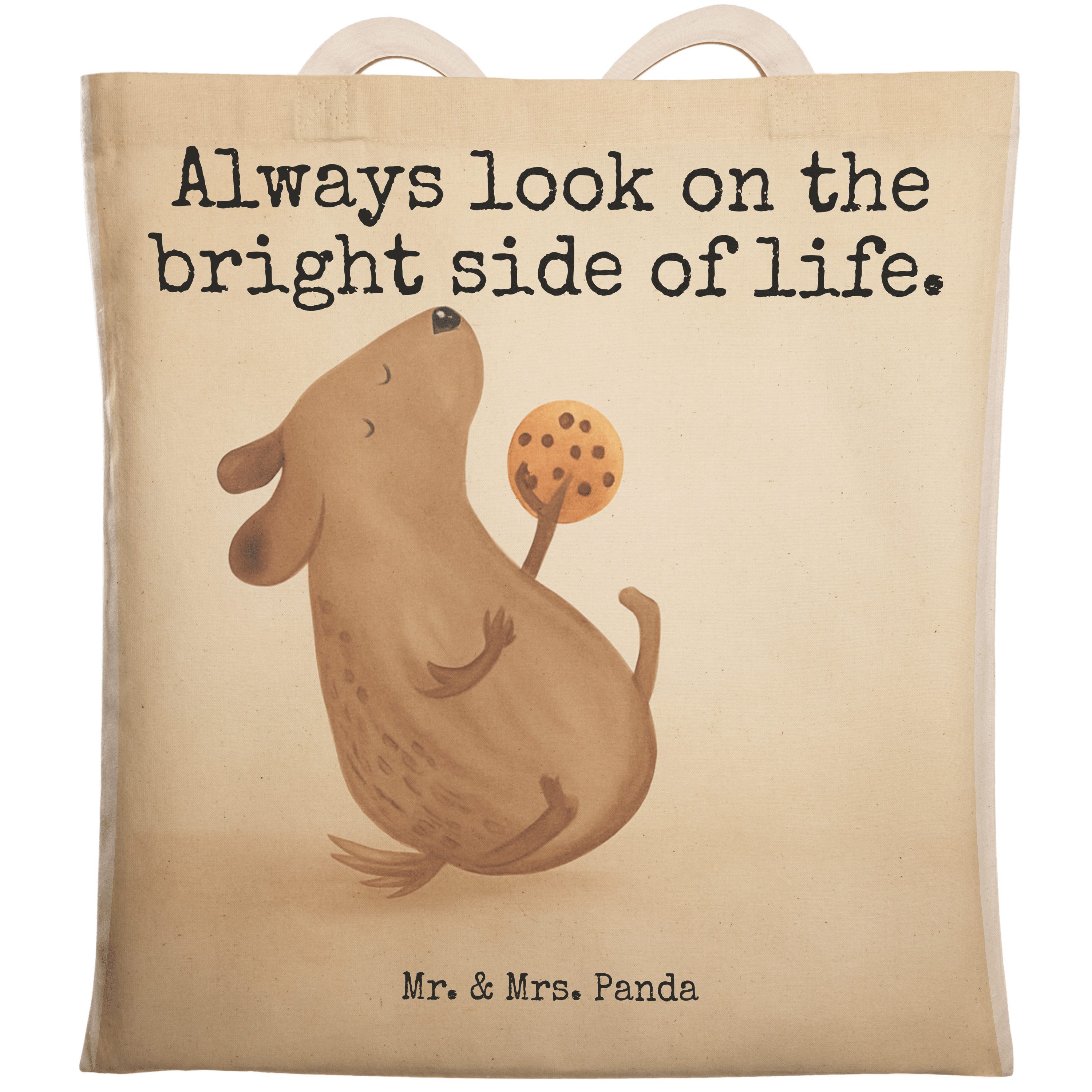 Mr. & Mrs. Panda Tragetasche Hund Keks Design, Beuteltasche, Weiß, Hundesnacks, Tote Bag, Einkaufs (Packung), Keks Hundemama einkaufsshopper