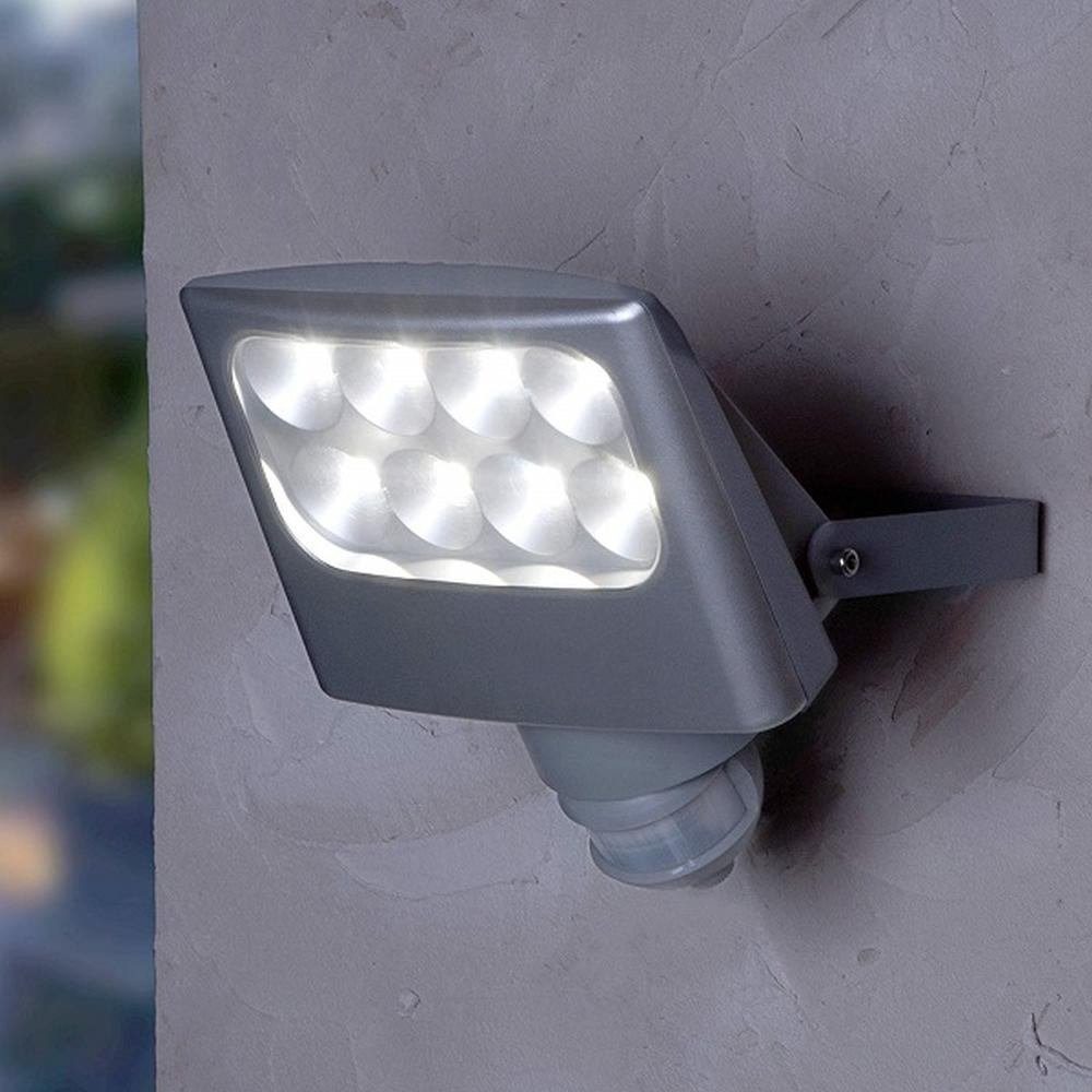 ECO-LIGHT LED Außen-Wandleuchte 6170 SI-PIR LED Außenwandstrahler NEGARA silber