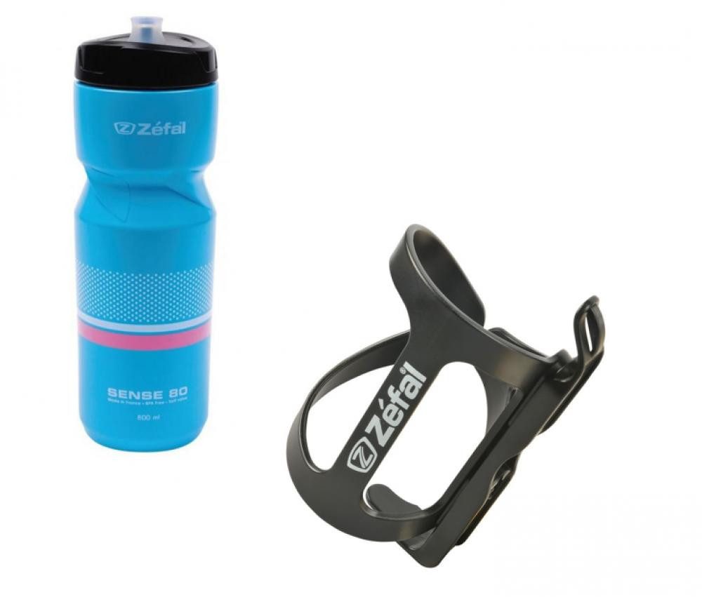 Zefal Trinkflasche Zefal 1x Trinfklaschenhalter WIIZ schwarz mit 1x Zefal Trinkflasche Se