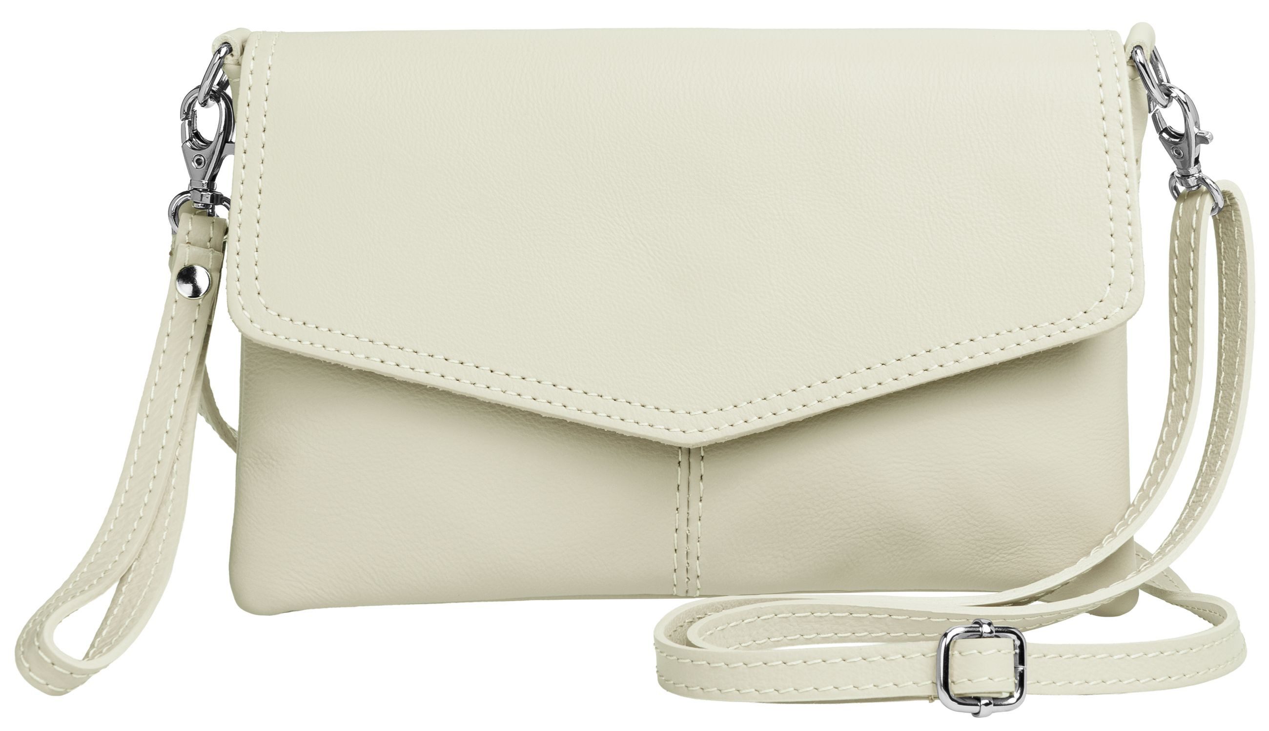 Caspar Clutch Abendtasche Leder Damen Umhängetasche - PREMIUM LINE - Modell No.322, aus 100% gewaschenem Echtleder aus Italien - samtig weich & nachhaltig