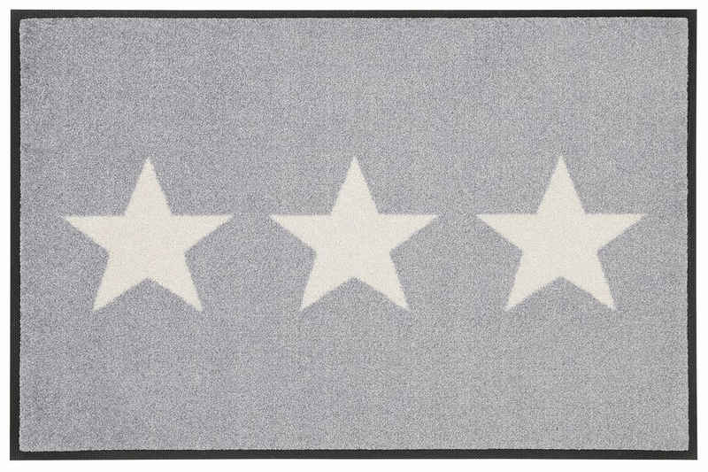 Fußmatte »Stars«, wash+dry by Kleen-Tex, rechteckig, Höhe 9 mm, Schmutzfangmatte, Motiv Sterne, rutschhemmend, In- und Outdoor geeignet, waschbar