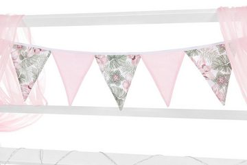 Babyhafen Hängedekoration Deko-Set für Hausbetten, Baldachin, Wimpel, Lichterkette Floral (Set, 3 St), passend zum Hausbett