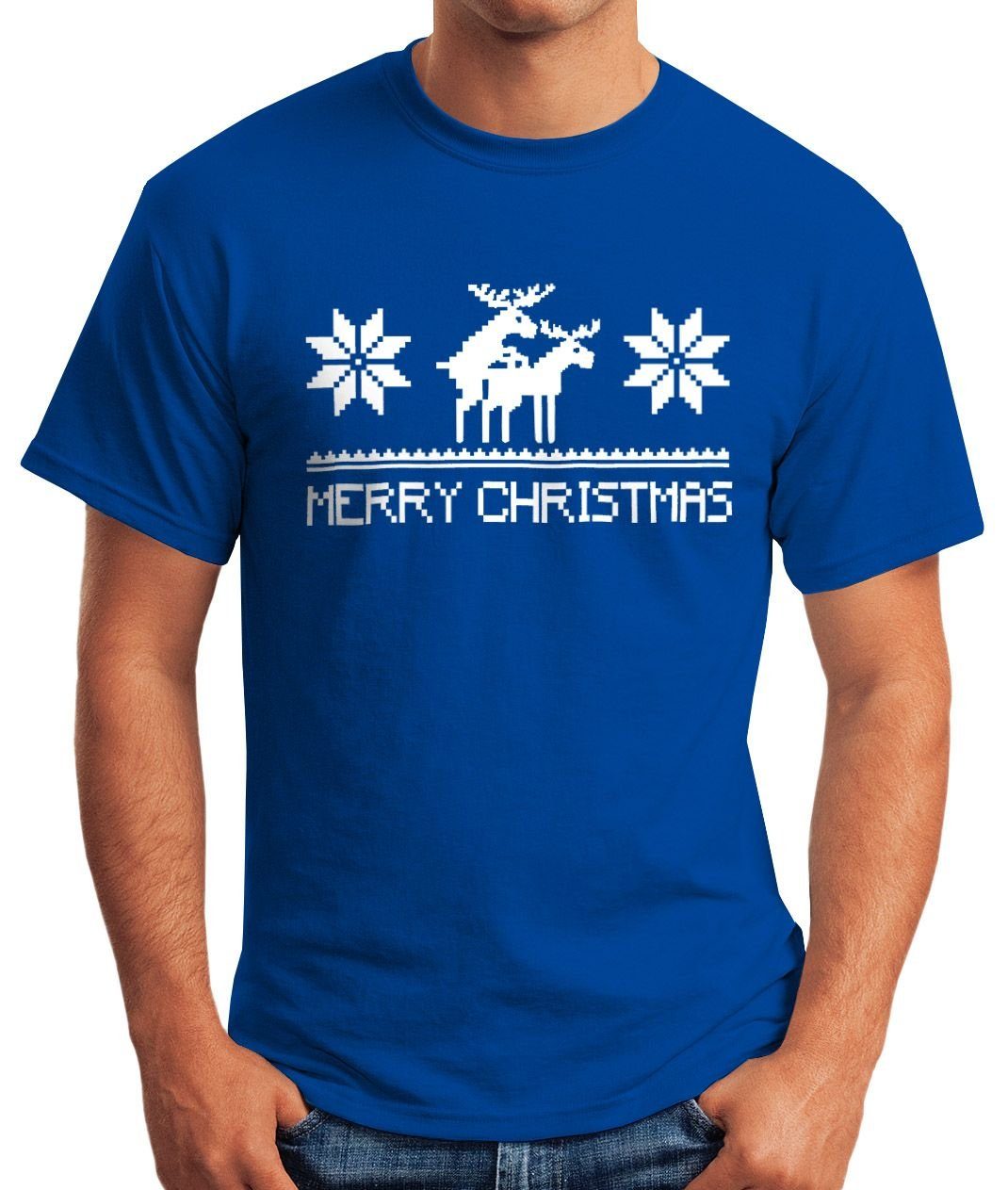 MoonWorks Print-Shirt Weihnachten Herren T-Shirt Merry Christmas Fun-Shirt günstig online kaufen