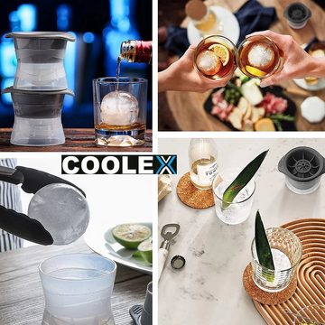 MAVURA Eiswürfelform COOLEX XXL Kugel Eiswürfelform Eiskugelform Eiskugeln, Whiskey Cocktail Ice Balls Eisbälle rund [2er Set]