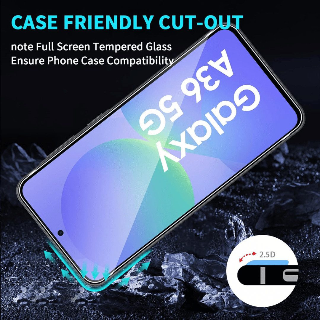 SmartUP Displayschutzglas 2X Schutzglas für Samsung Galaxy A36 5G Panzerfolie Display Full 9H für Für Samsung Galaxy A36 5G, kompletter Displayschutz – Bild 5 von 5