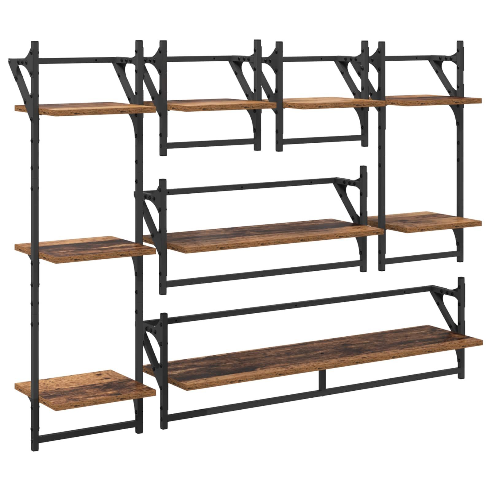vidaXL Regal Wandregal-Set 6 pcs Altholz 100 x 25 x 30 cm Holzwerkstoff, 6-tlg.