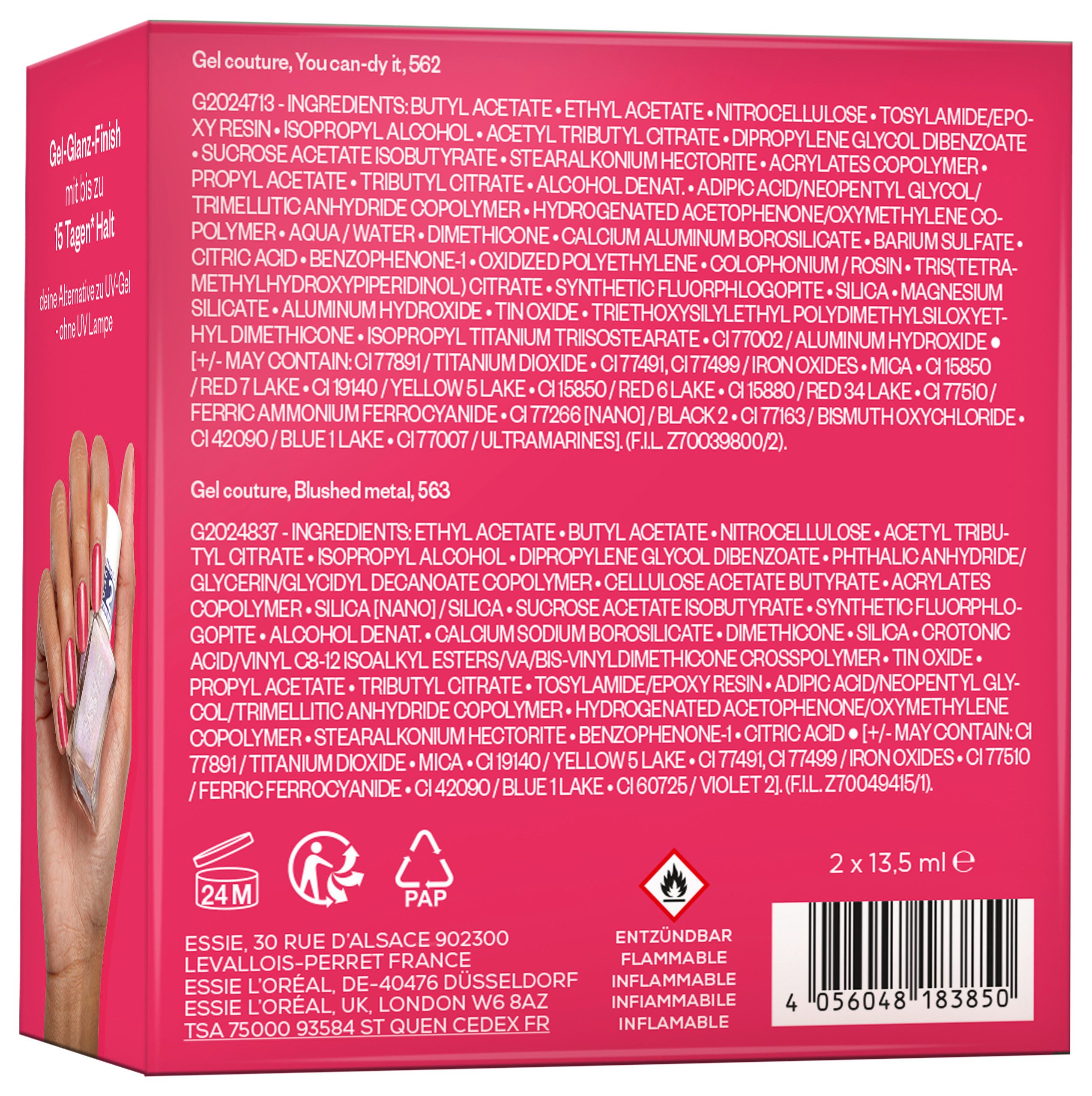 essie Nagellack-Set GEL COUTURE SET, 2-tlg., mit natürlichen Inhaltsstoffen – Bild 4 von 5