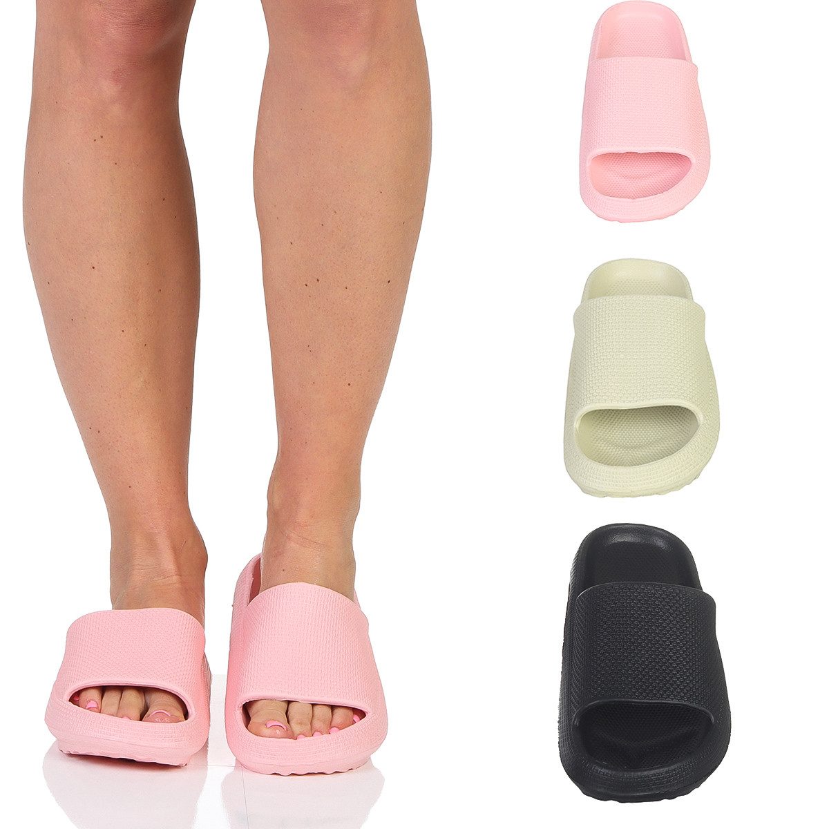 simaranda Herren Damen Schlappen 4446 42-43 Rosa Schlappen