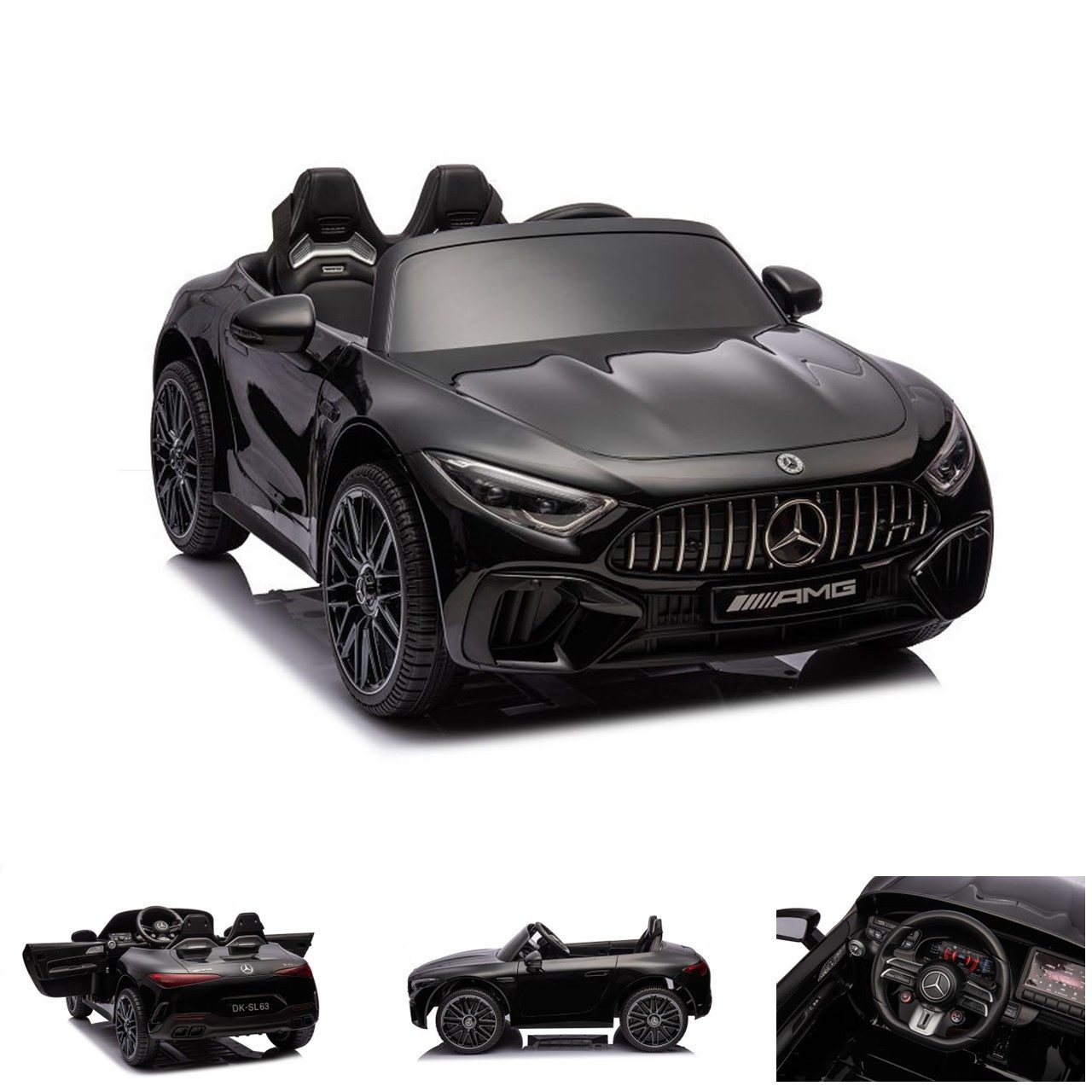 ES-Toys Elektro-Kinderauto Kinderauto Mercedes SL63 AMG, Belastbarkeit 40 kg, EVA-Reifen Stoßdämpfer lizenziert
