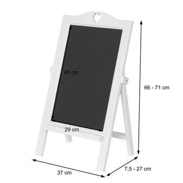 MCW Standtafel MCW-E51, Kreidetafel, Shabby-Look mit dekorativer Herz-Aussparung und Klappfunktion