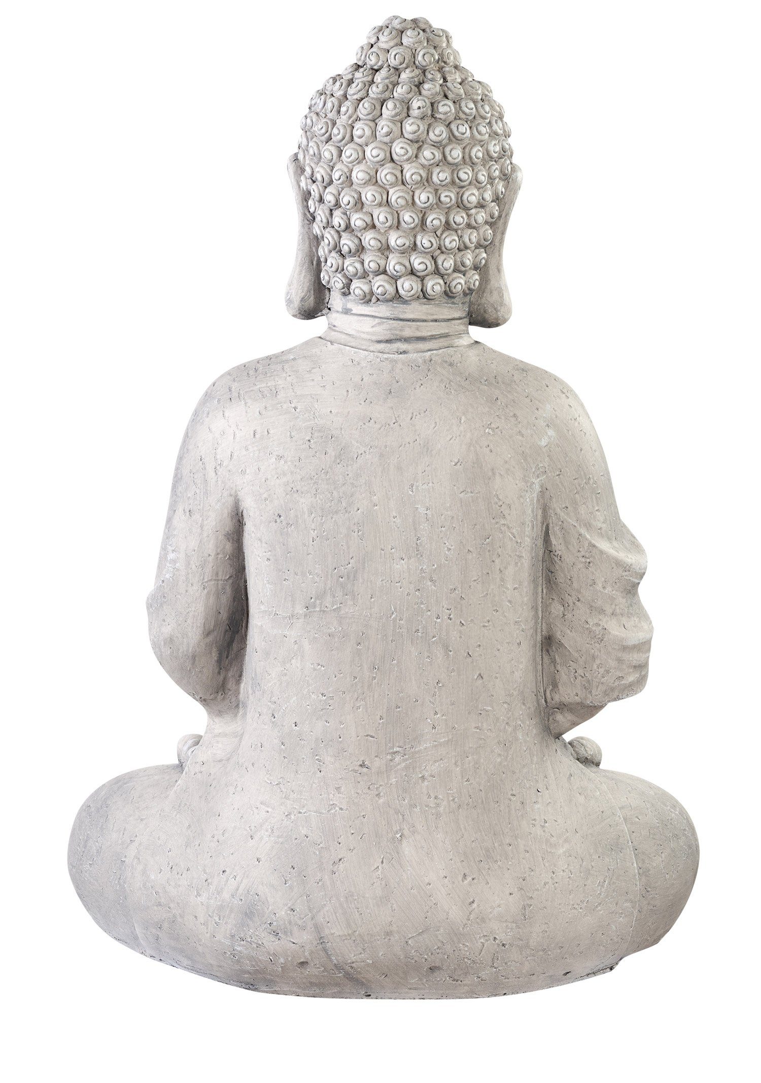 Garten NEUSTEIN Großer sitzend Feng XXXL Skulptur Buddha hellgrau Buddhafigur Deko 70 Steinfigur-Optik cm Steinoptik Shui Figur