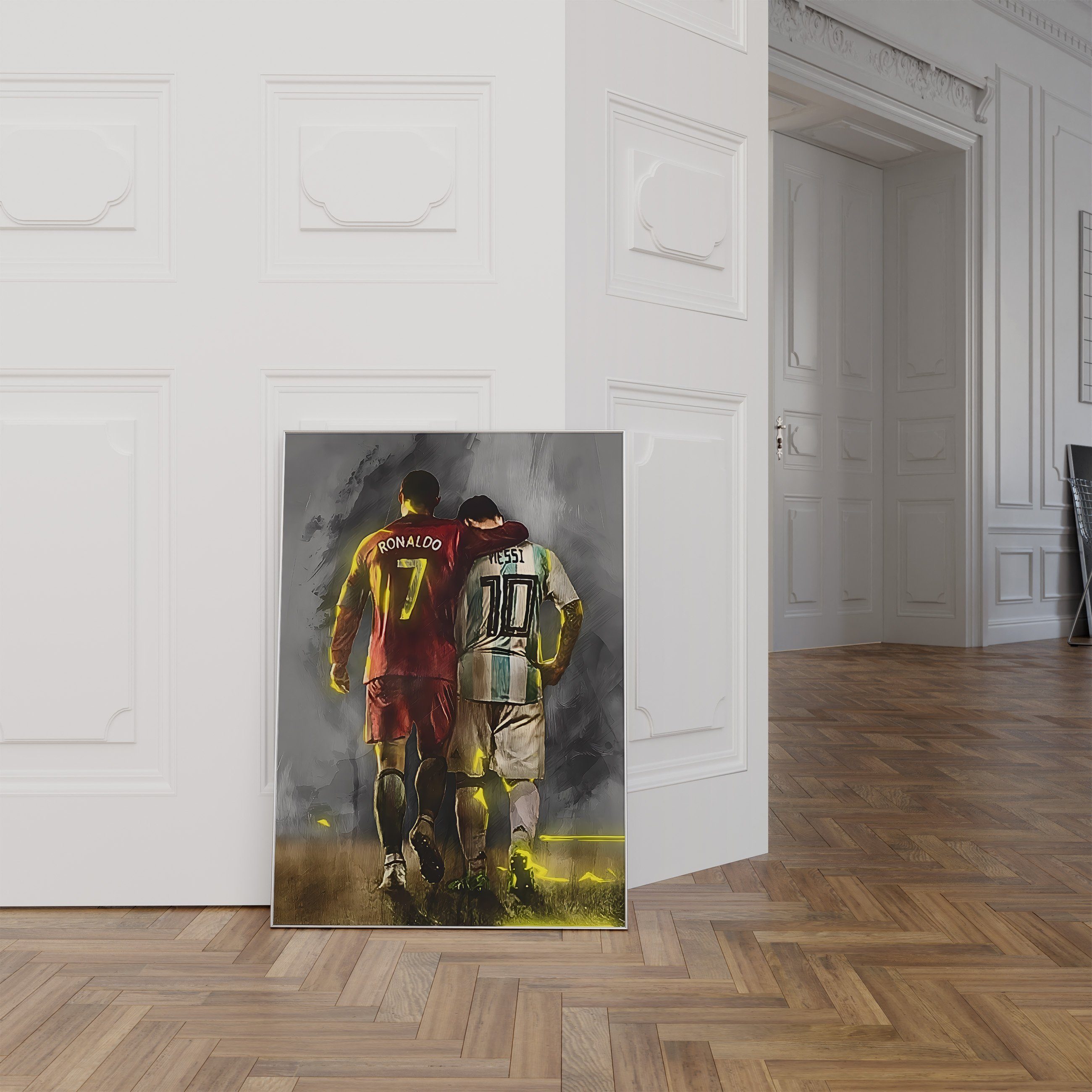 JUSTGOODMOOD Poster Premium ® Ronaldo & Messi Freunde Fußball Poster · ohne Rahmen – Bild 4 von 5