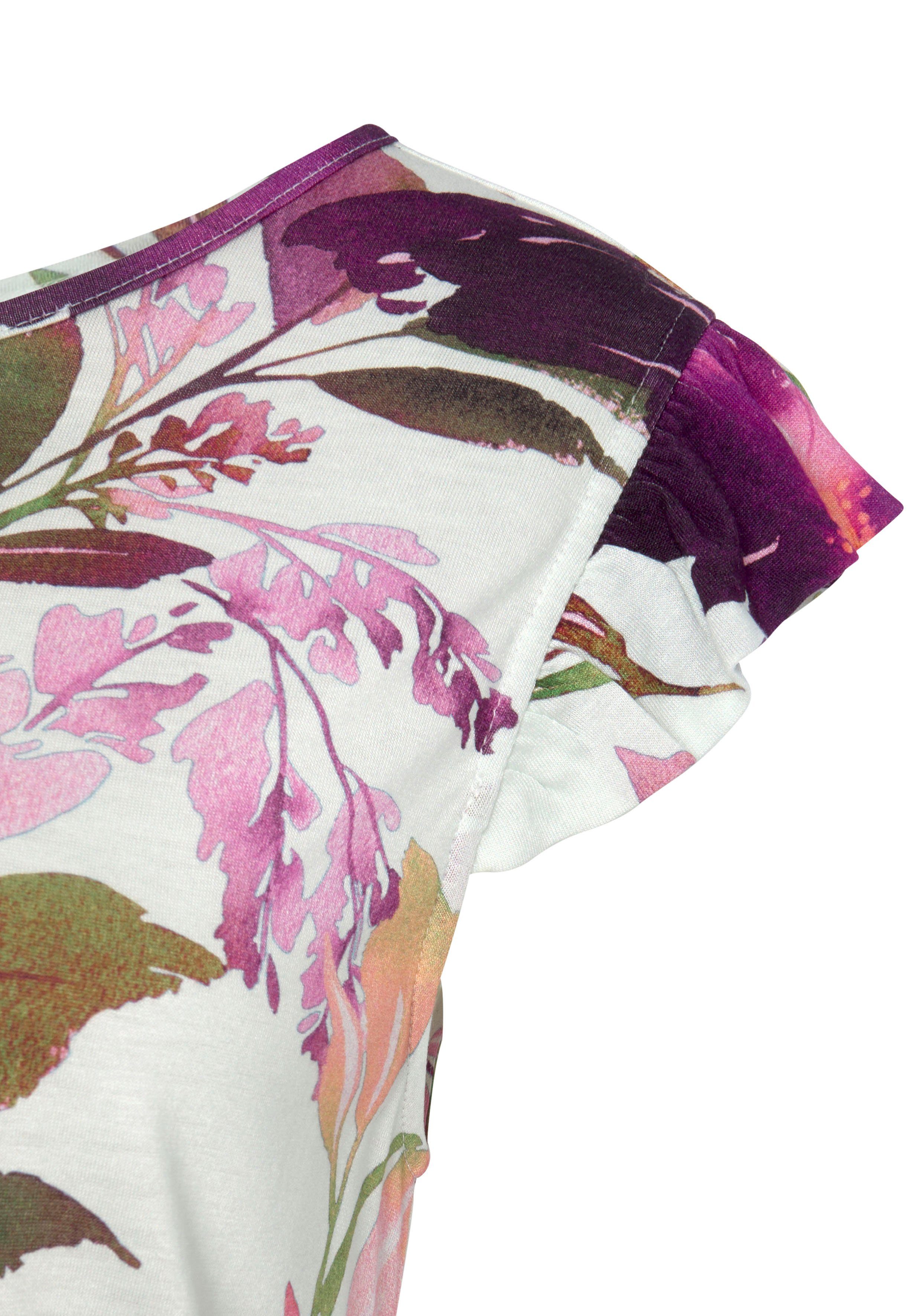 Beachtime Midikleid mit Blumendruck und Gummizug, Sommerkleid, Strandkleid