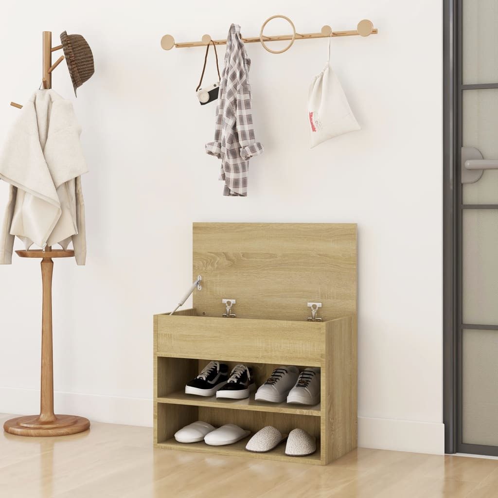 vidaXL Schuhschrank 60 x 30 x 45 cm Schuhregal Schuhschrank Flurschrank Schuhbank Sonoma E