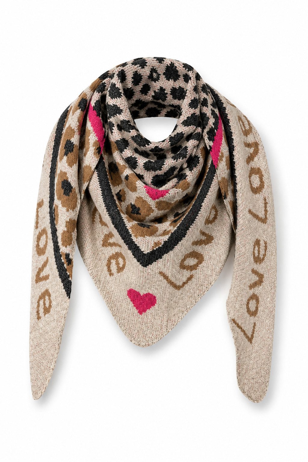 ITALY VIBES Pashmina BOUCLE-SCHAL LOVE - modischer Schal - weich - Strickschal, - ONE SIZE mit beidseitigem Druck