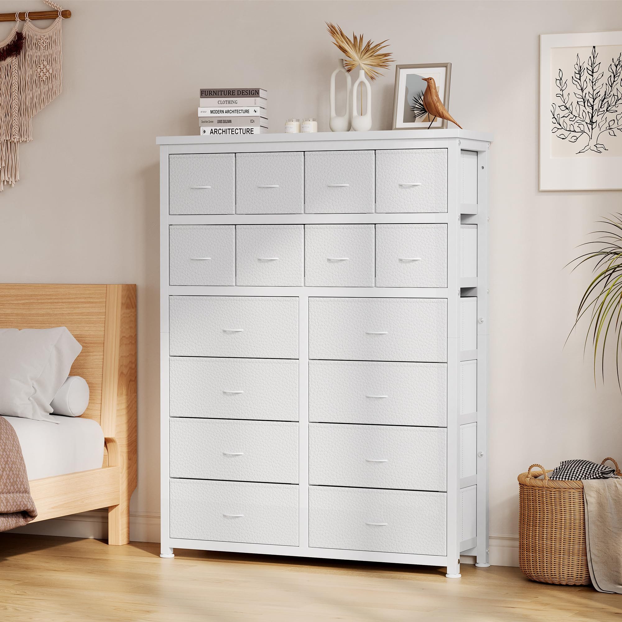 GarveeMore Kommode Aufbewahrungsschrank mit 16 Schubladen 103*30*130cm – Bild 2 von 5