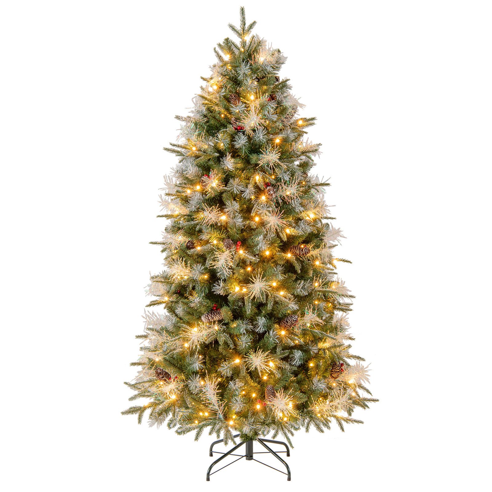 COSTWAY Künstlicher Weihnachtsbaum, 180cm, 270 LEDs, 8 Modi, 806 Zweige