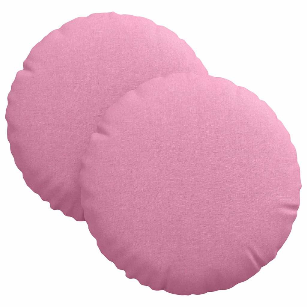 vidaXL Sitzauflage Sitzkissen 2 stk. Stoff Rosa Ø30 x 13 cm, (2 St)