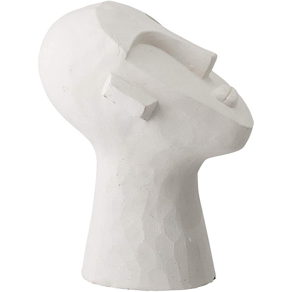 Bloomingville Skulptur Indo Deko, aus Weiß, Dekofigur, 22 cm, Gesicht, Kopfform Zement