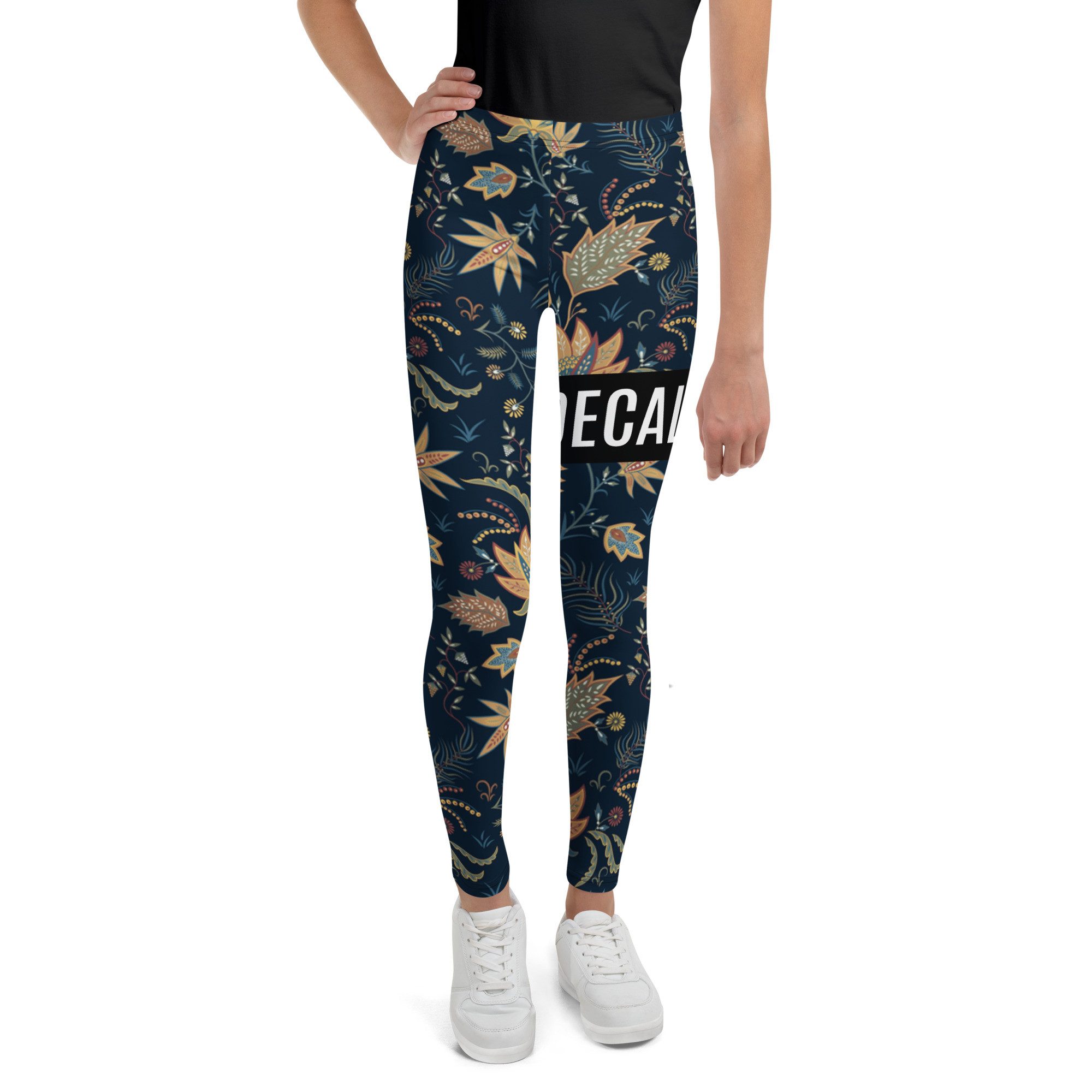 DECALVIBES Leggings Mädchen Leggings für Kinder & Jugendliche Urban Side Majestic Leaves 4-Wege-Stretch, weiches Material, formstabil, komfortabler Sitz