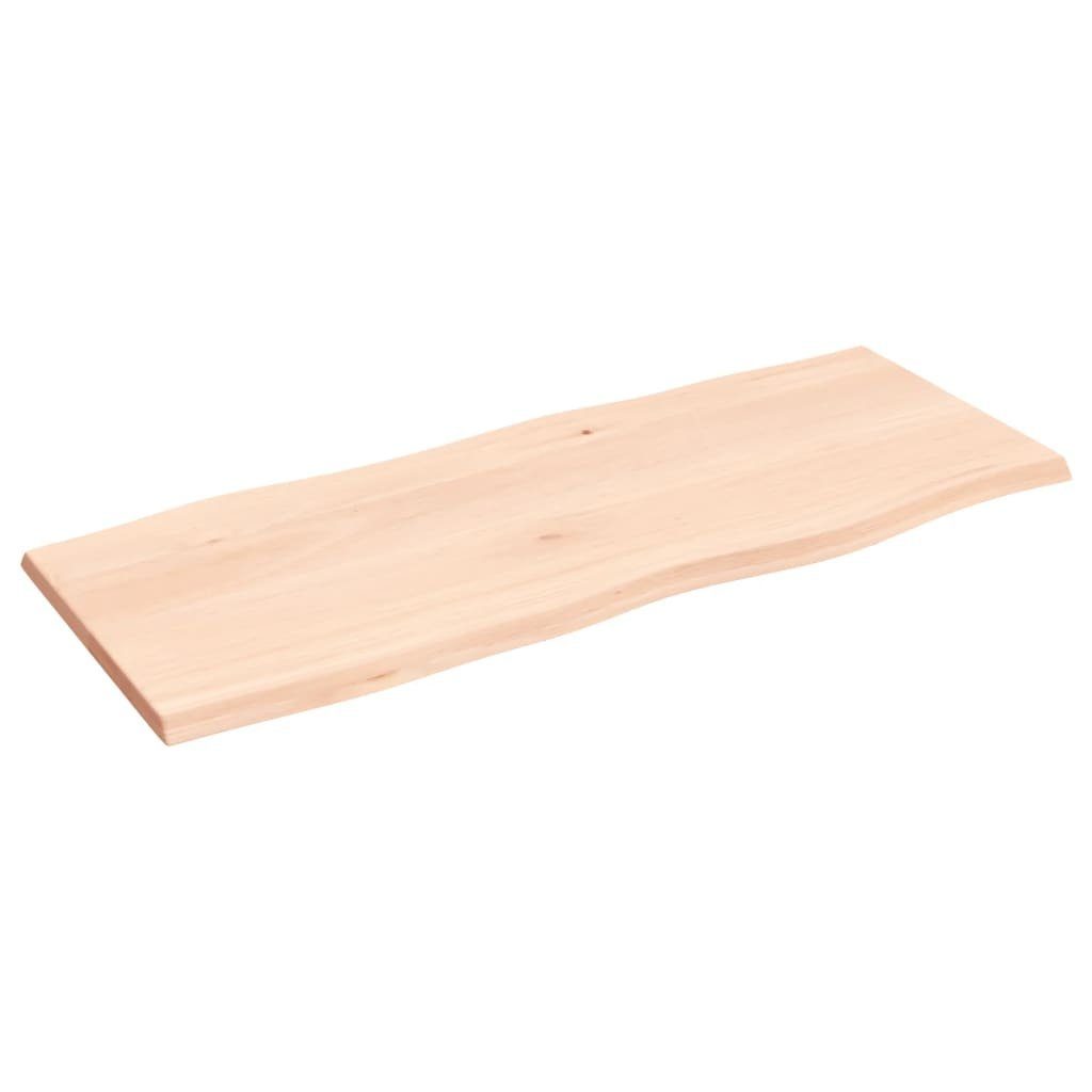 furnicato Tischplatte 100x40x2 Baumkante St) cm Unbehandelt Eiche Massivholz (1
