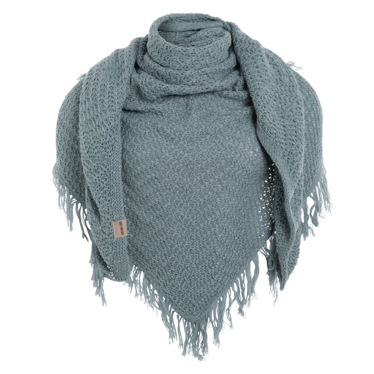 Knit Factory Strickschal Amber Dreiecksschal Stone Green, (1-St), Schal Halstuch Dreiecksschal Tuch Strickmode