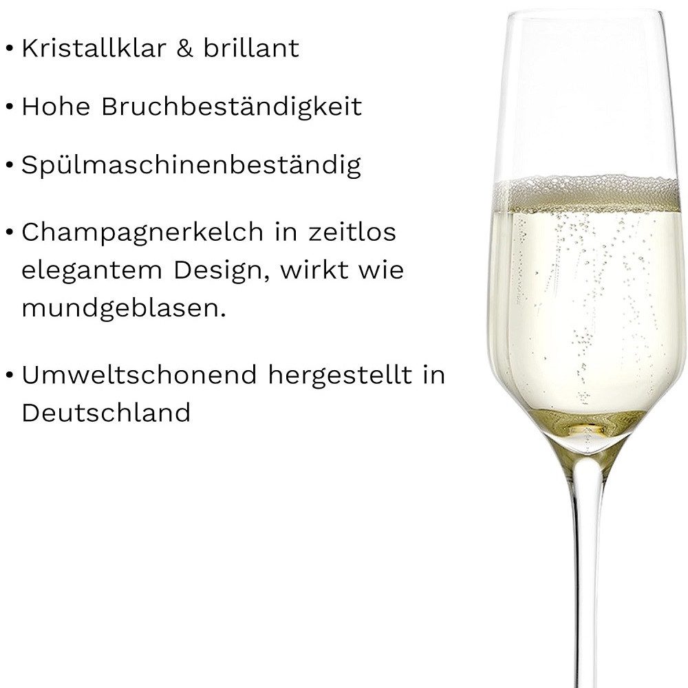 Stölzle Sektglas Stölzle Lausitz Experience Sektkelch 188 ml 6er Set, Glas